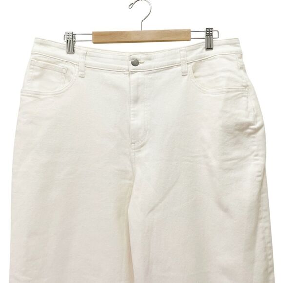 NWT NAADAM Soft Denim Wide Leg Jeans Size 14 Milk White High Rise Stretch Twill - Picture 5 of 16